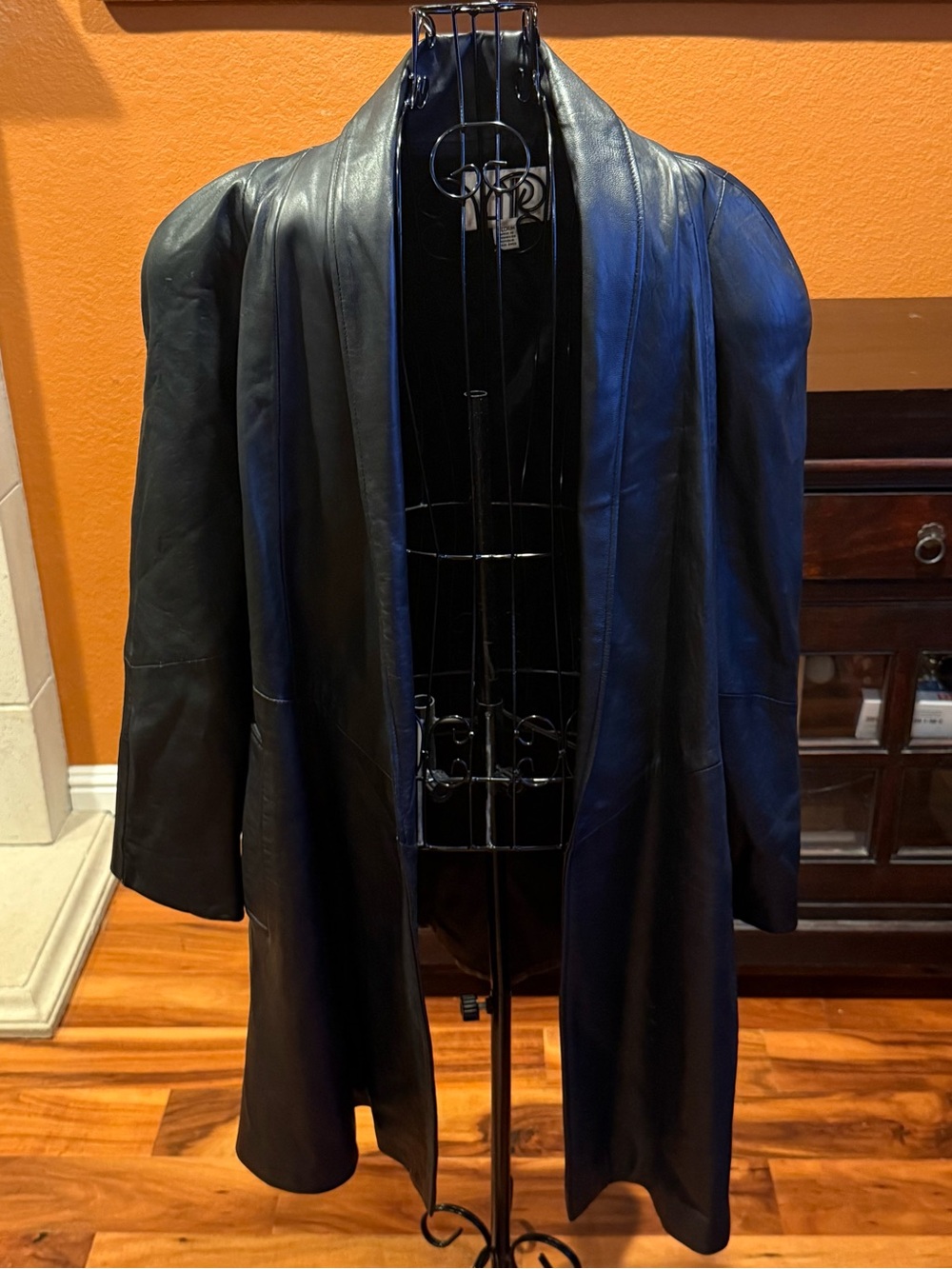 Medium Vintage 90s LNR Black Leather Coat Jacket